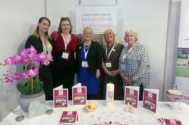 National Funeral Exhibition (NFE) in 2022 with Terri Shanks and colleagues from the Fellowship of Professional Celebrants