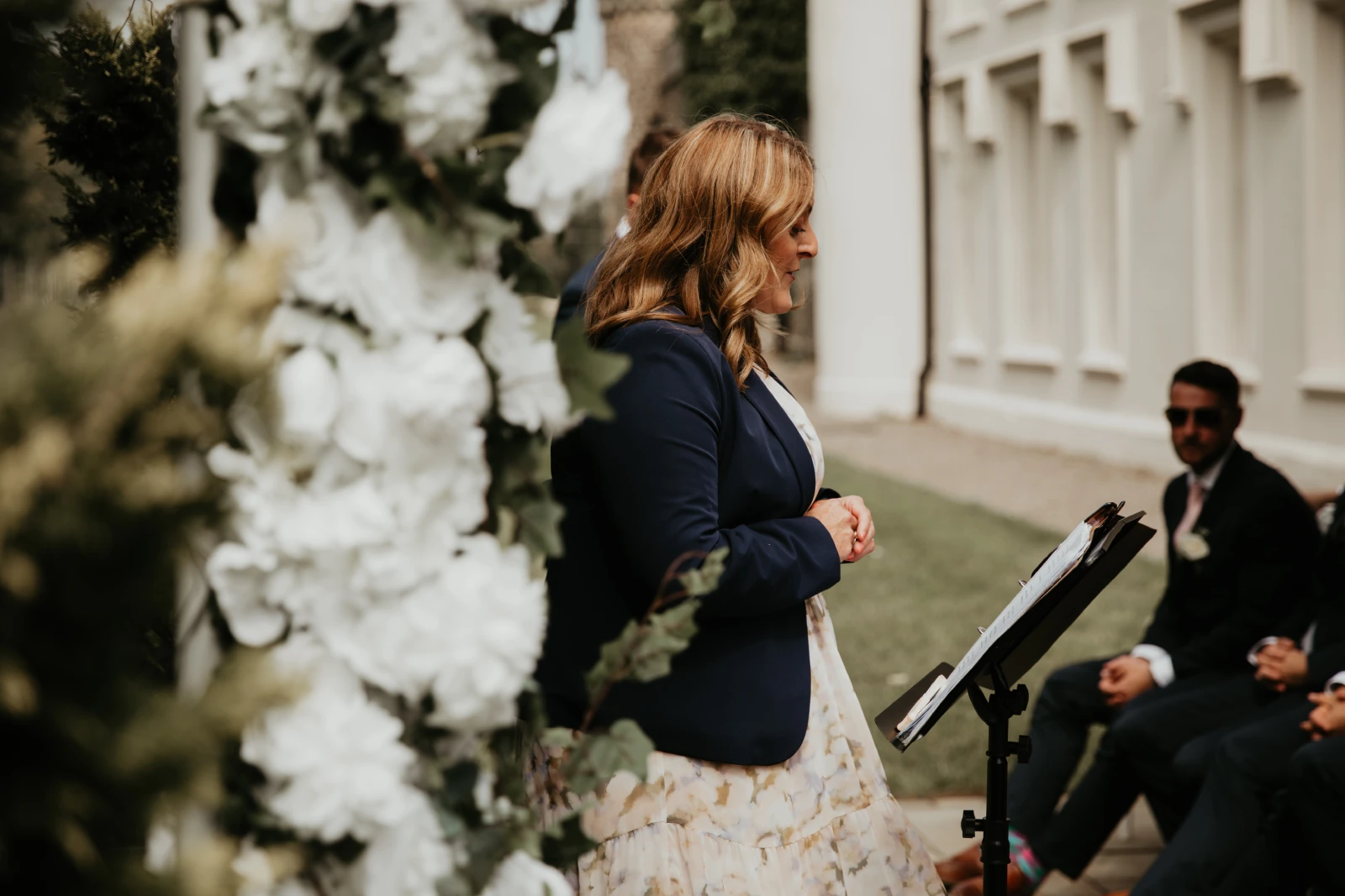 Vicky performing a wedding ceremony.